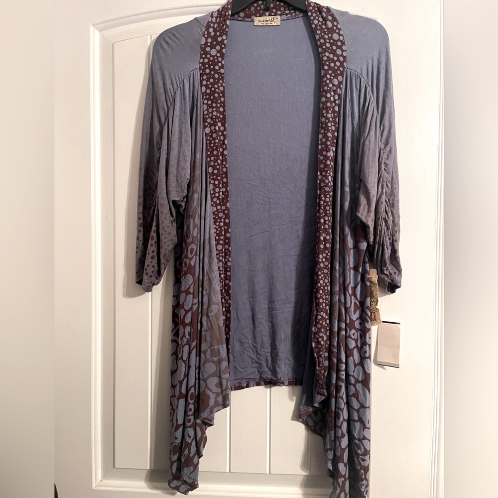 Cotton draped cover up with sleeve